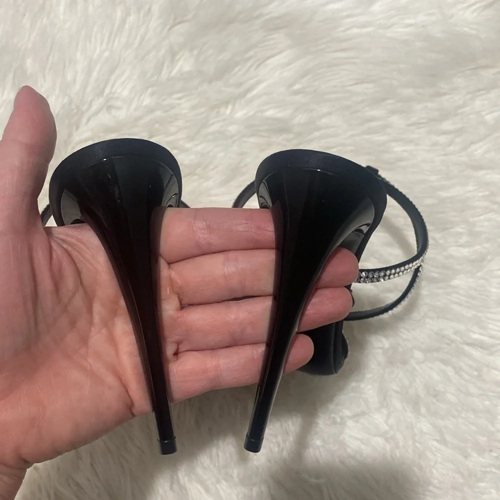 GEORGIA SANDALS IN CREPE SATIN WITH RHINESTONES size 37EU